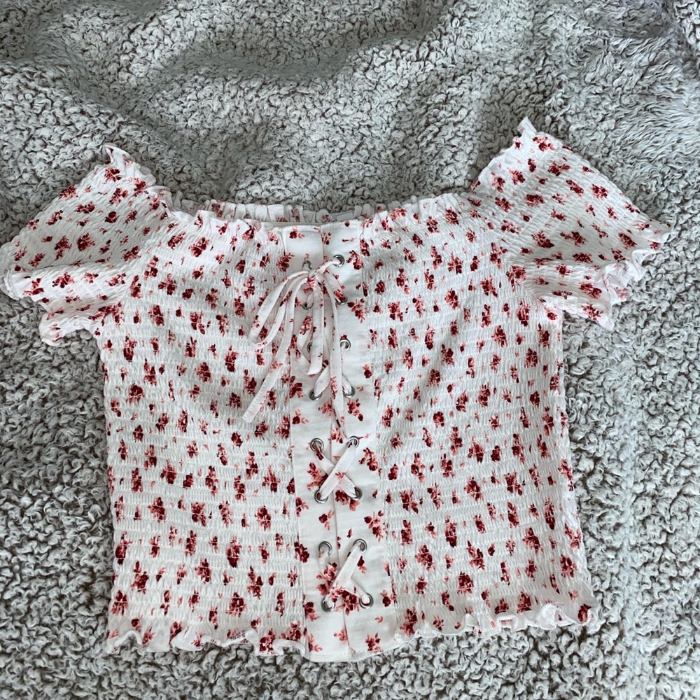off the shoulder floral top